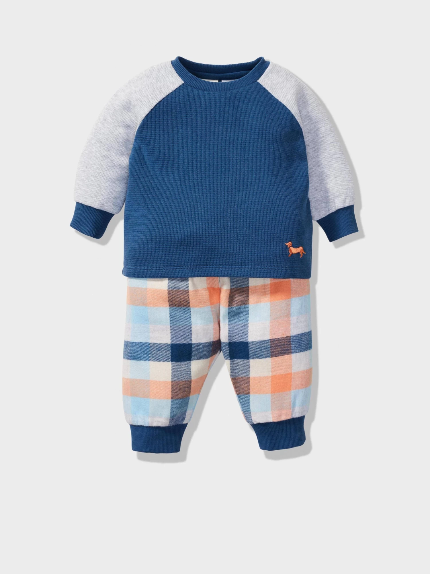 Baby Waffle Check Pj Set 1 Baby Waffle Check Pj Set