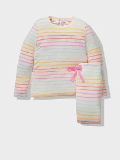 Jnr Girls Rainbow Fuzzy Pj Set