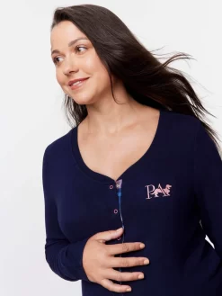 Maternity Fuzzy Long Sleeve Nightie