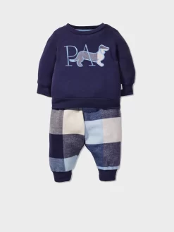 Baby Blue Buffalo Flannelette Pj Set -Pajama Shop 850759 multi back2 t scaled