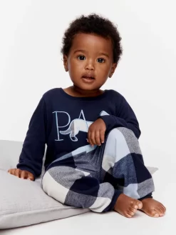 Baby Blue Buffalo Flannelette Pj Set