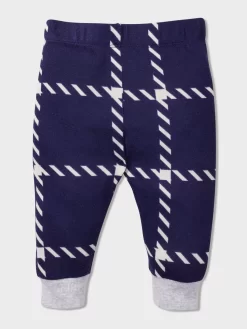 Baby Navy Plush Check Pj Set -Pajama Shop 850806 navy back2 t scaled