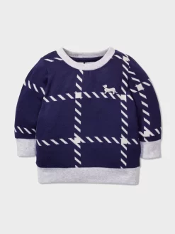 Baby Navy Plush Check Pj Set -Pajama Shop 850806 navy back t scaled