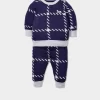 Baby Navy Plush Check Pj Set