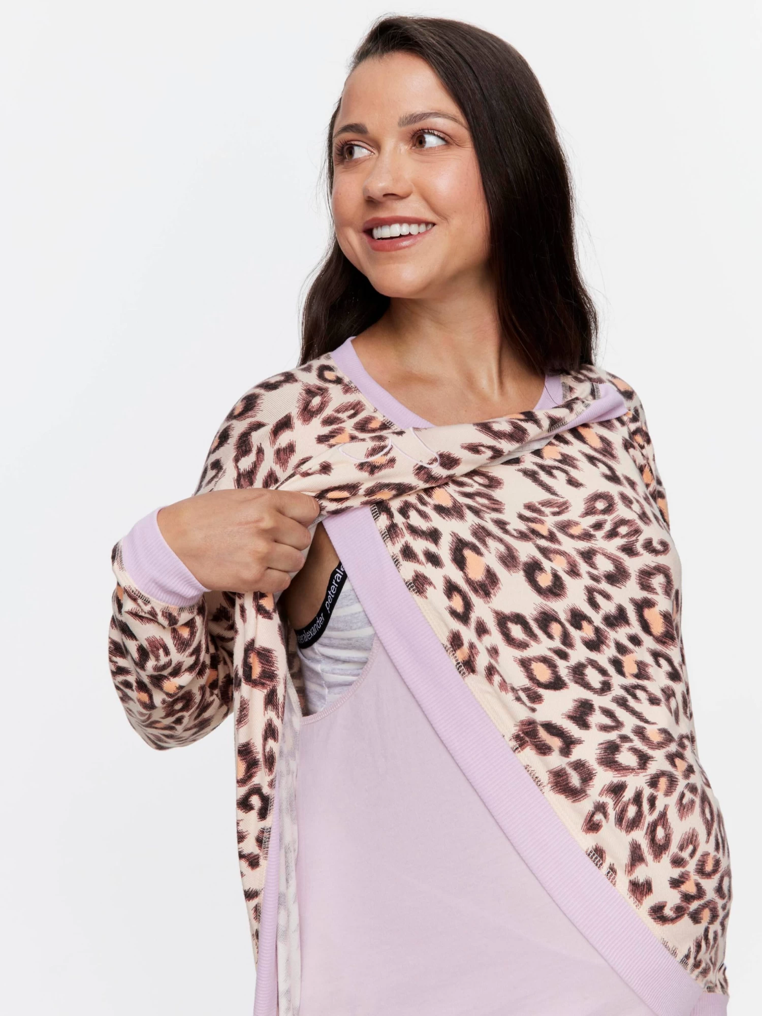 Maternity Leopard Plush Pj Set 4 Maternity Leopard Plush Pj Set - Image 4
