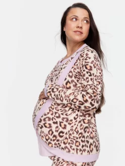 Maternity Leopard Plush Pj Set