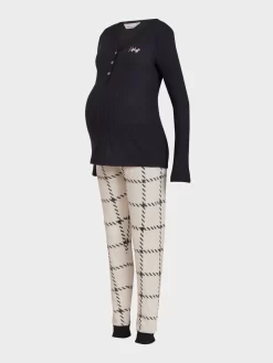 Maternity Windowpane Pj Set -Pajama Shop 850829 multi maq t scaled