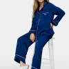Maternity Navy Chic Satin Pj Set