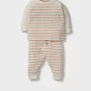 Baby Organic Waffle Stripe Pj Set