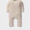 Baby Organic Waffle Stripe Onesie