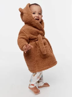 Baby Teddy Fleece Gown -Pajama Shop 852556 caramel back2 t scaled