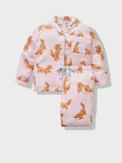 Jnr Girls Penny Check Bamboo Flannelette Pj Set