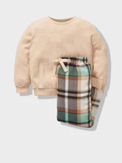 Jnr Boys Waffle Check Pj Set