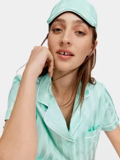 Aqua Poly Satin Eye Mask