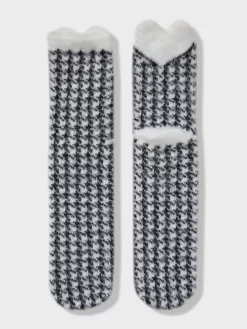 Houndstooth Heart Mid Sock -Pajama Shop 870011 black maq t scaled